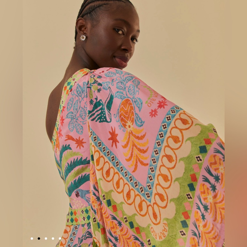 FARM Rio Multicolor Floral One-Shoulder Maxi Dress - Picture 3 of 10